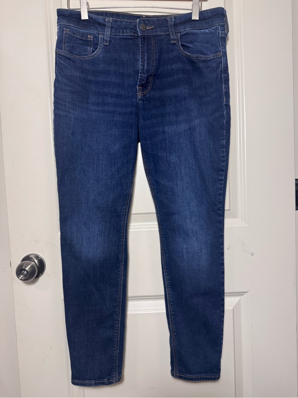 Old Navy Mid Rise Skinny Jeans Blue Dark Wash Stretch 5Pocket Women’s 12 Short
